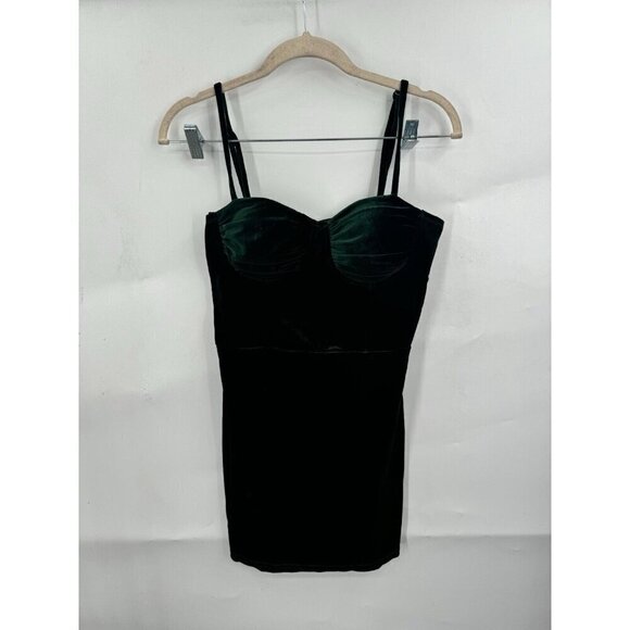 Windsor Dress Women Small Green Velvet Tinkerbell Holiday Feel Me Bustier Mini - Picture 1 of 10